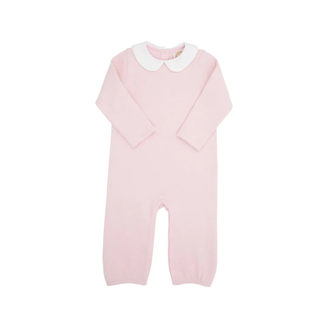 Poppy Dell Playsuit (Quilted) Palm Beach Pink with Worth Avenue White