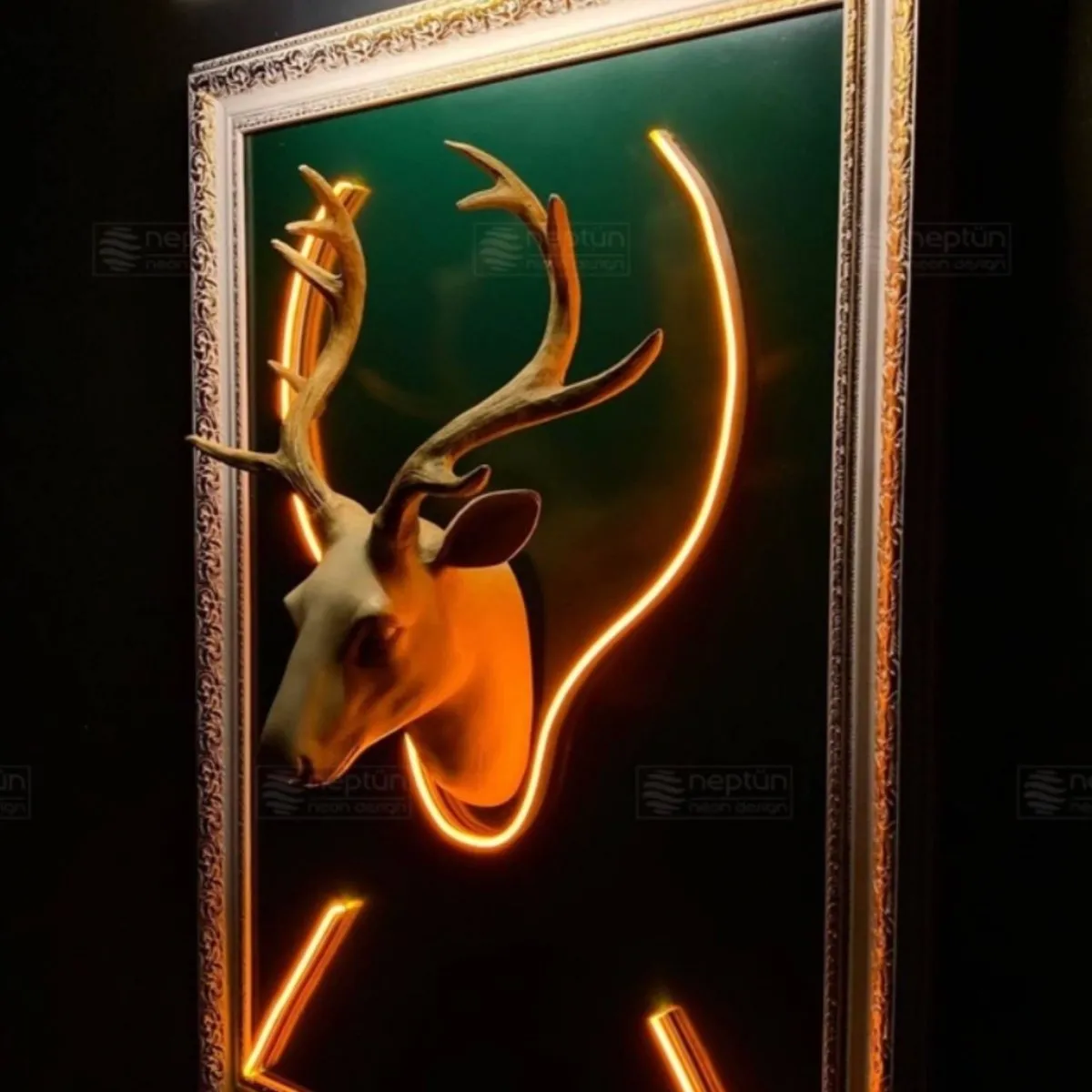 Radiant Reindeer Neon Art