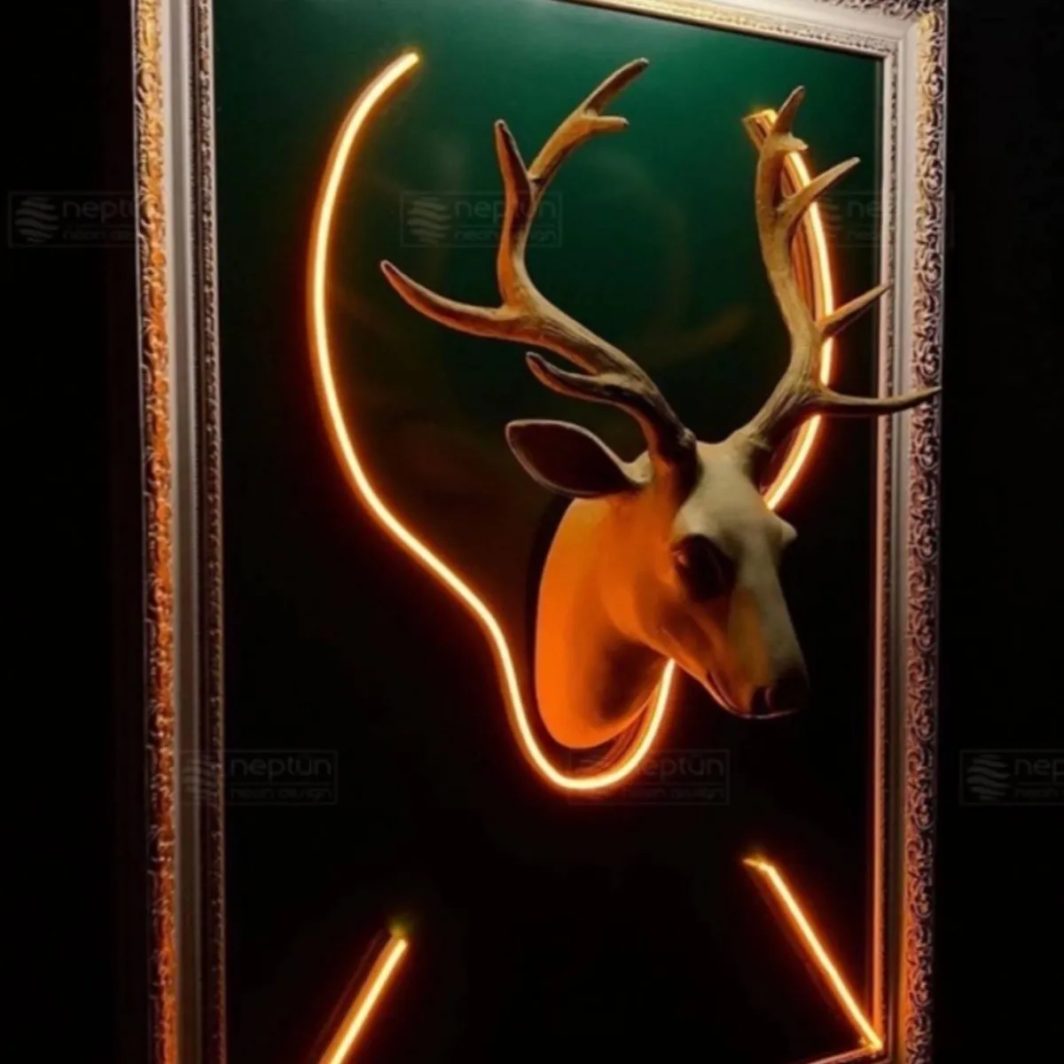 Radiant Reindeer Neon Art