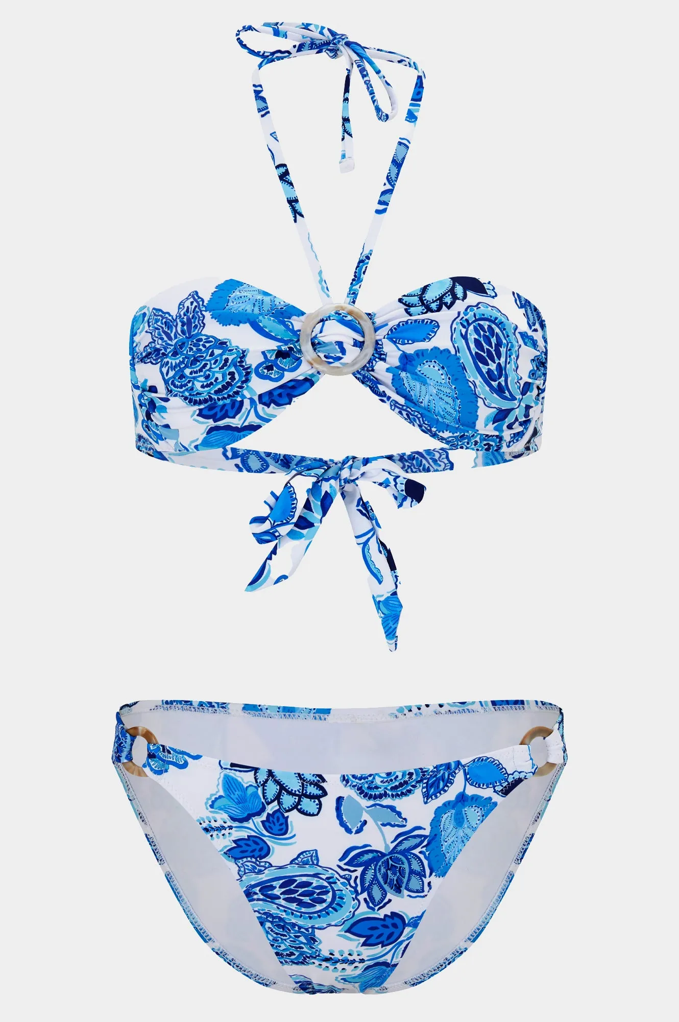 Recycled Bandeau Bikini | Paisley Blue