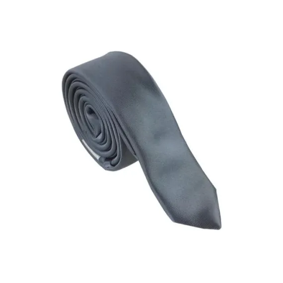 Skinny Steel Grey Polyester Tie