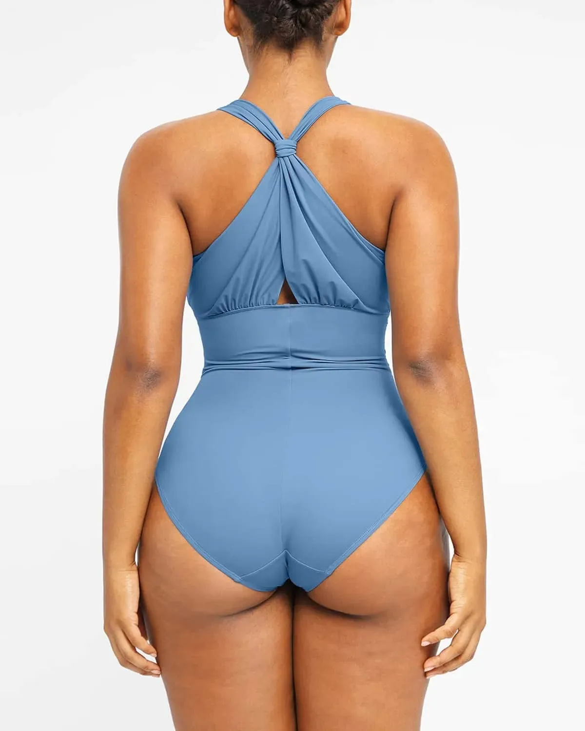 Smart Sculpt Ruched Twist-Front Shaping Swimsuit