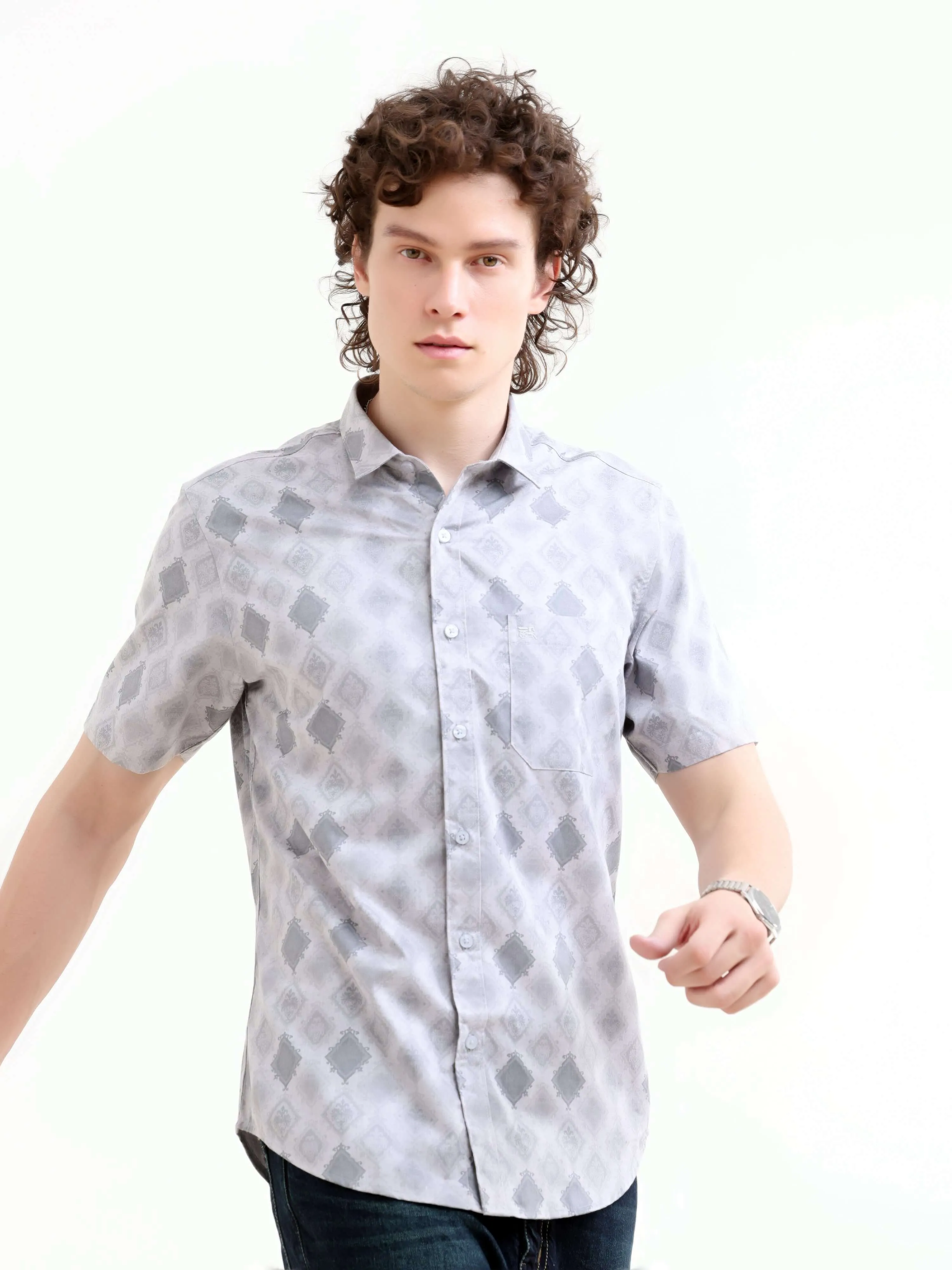 Soren multi abstract floral printed shirt