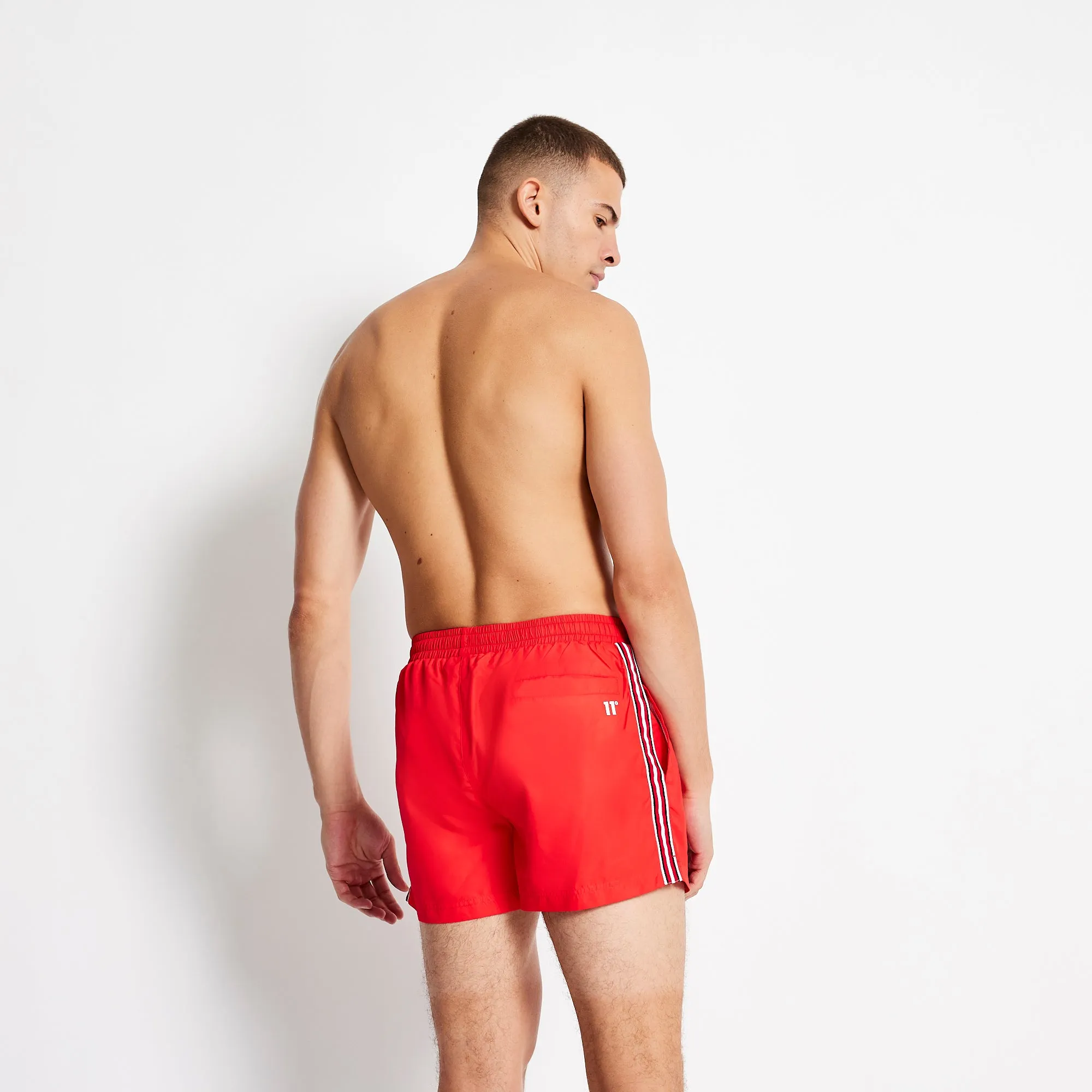 Stripe Taped Swim Shorts - Performance Red