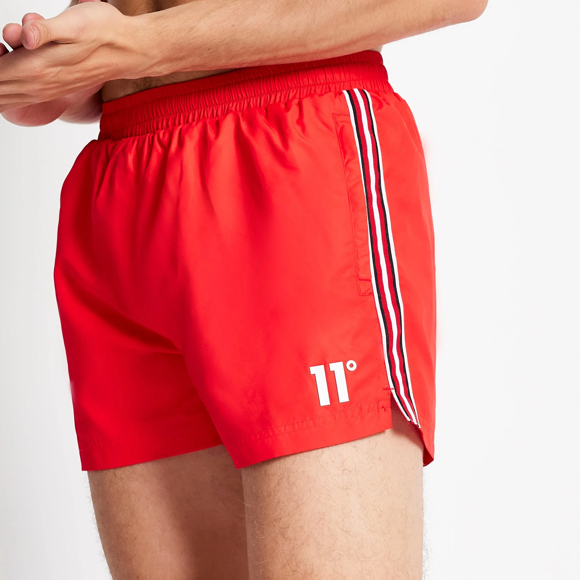 Stripe Taped Swim Shorts - Performance Red