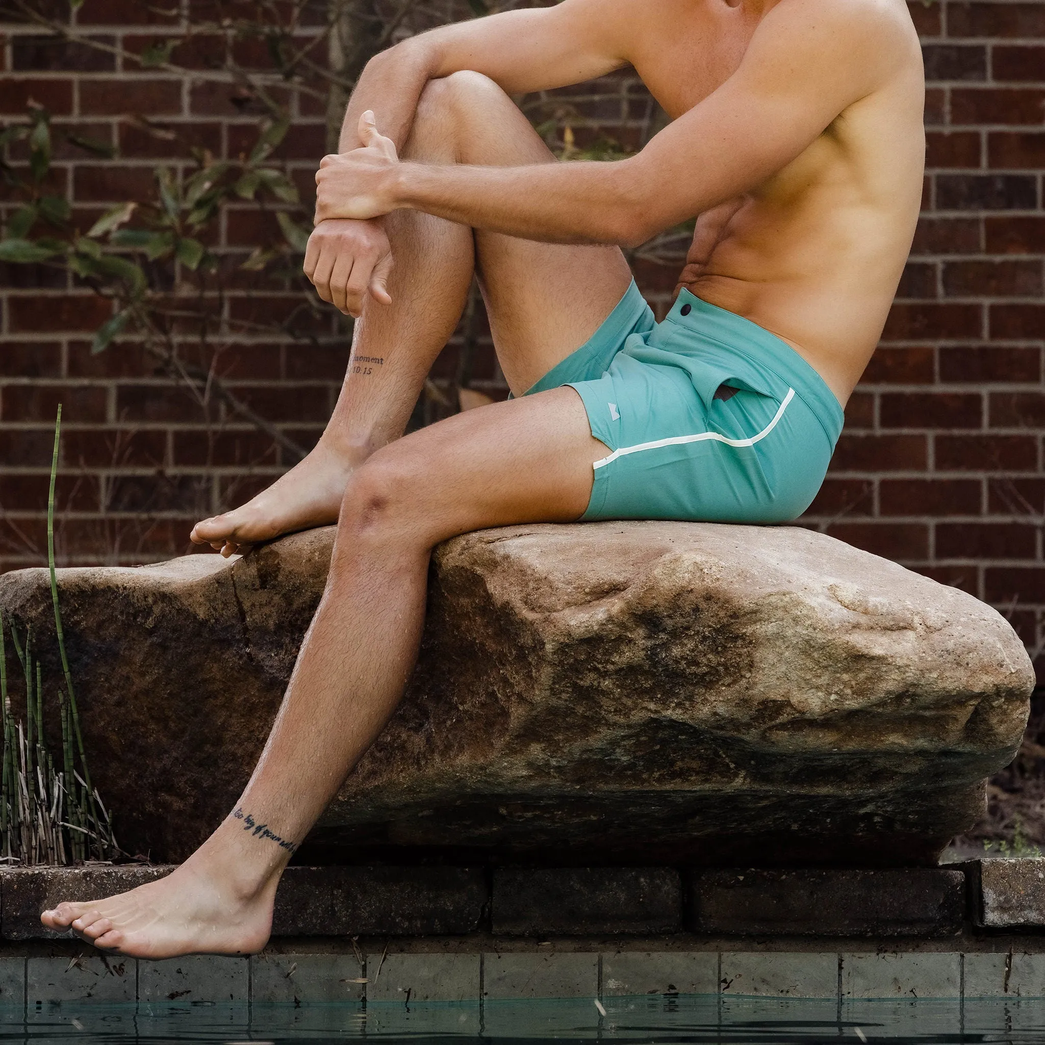 Sutro Swim Trunk in Green Gray