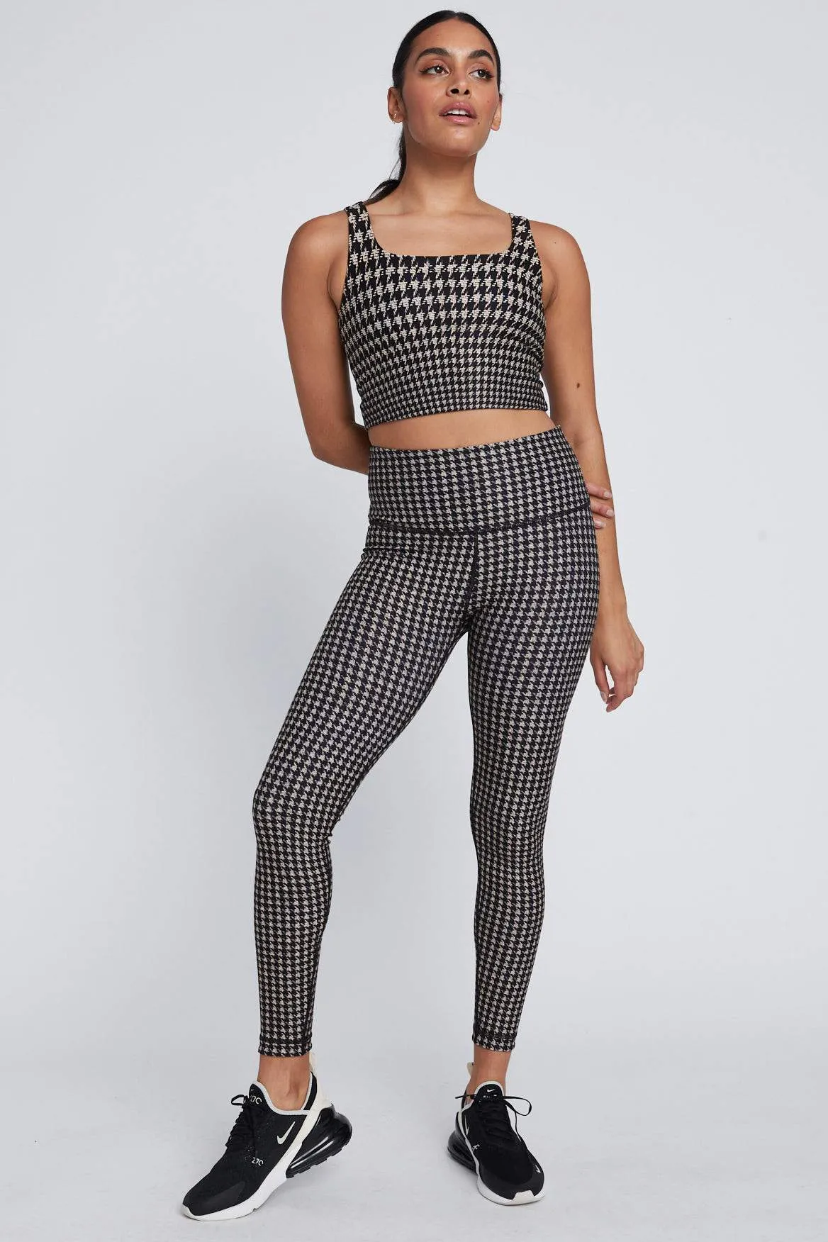 Thalia Cropped Tank Chino Houndstooth