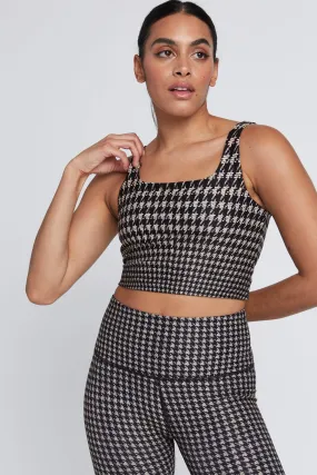 Thalia Cropped Tank Chino Houndstooth