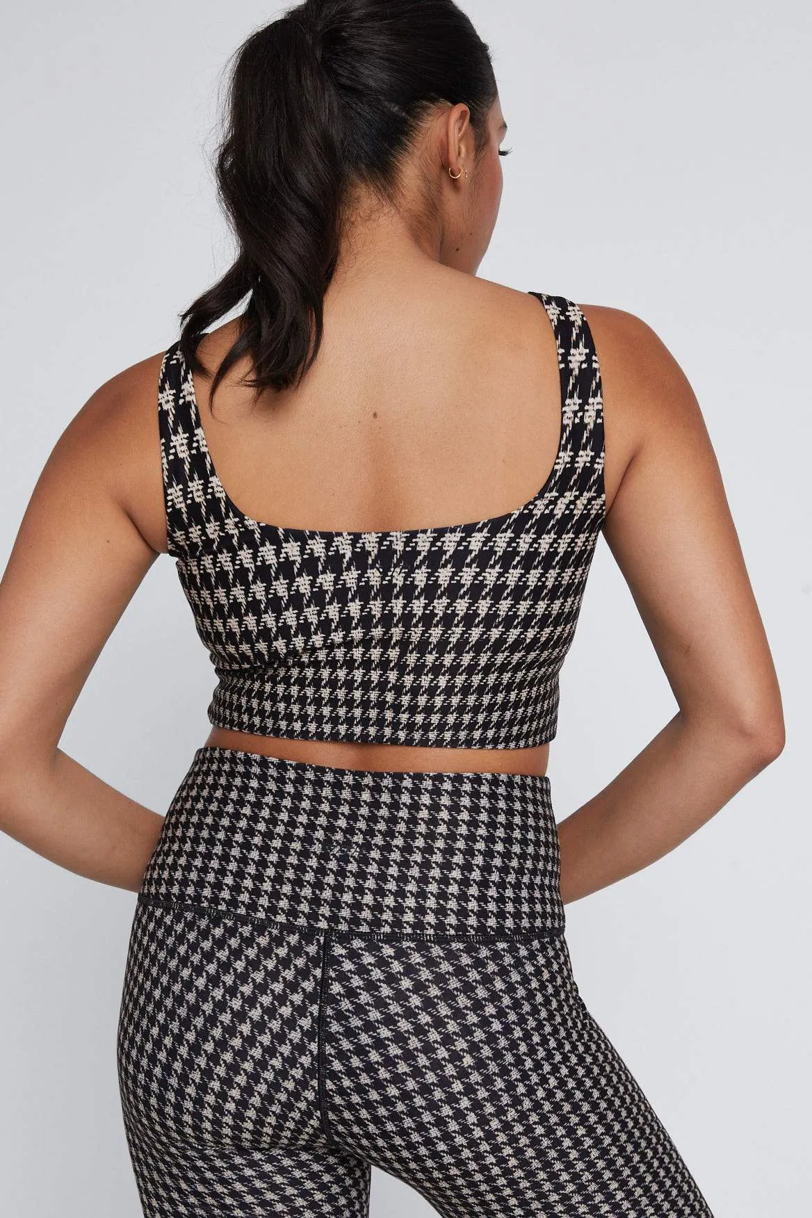 Thalia Cropped Tank Chino Houndstooth