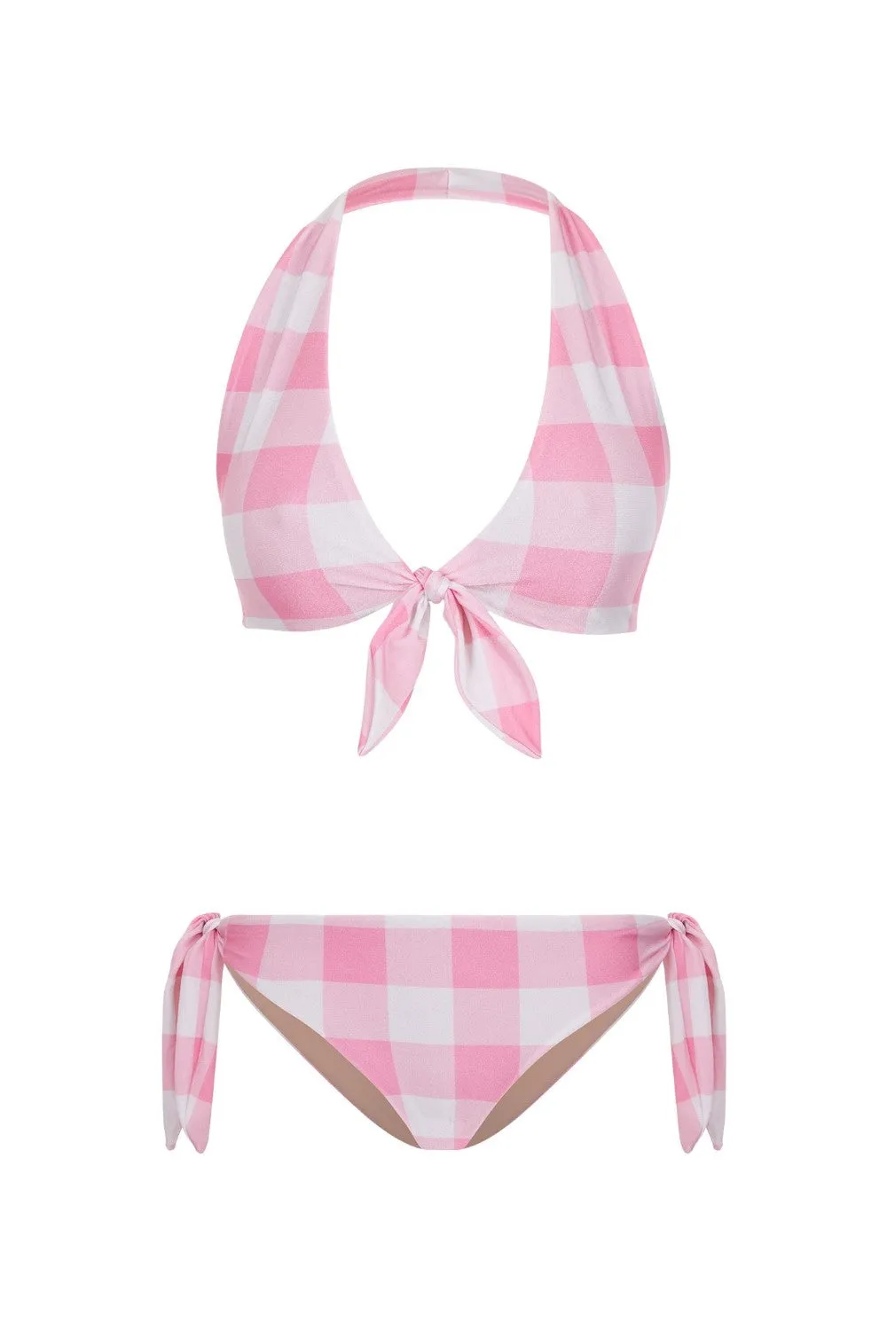 Vichy Halterneck Bikini with Knot