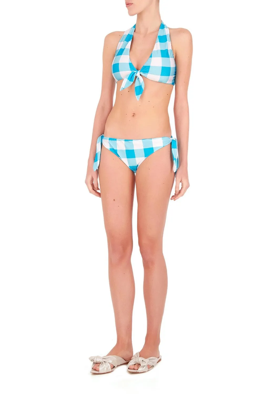 Vichy Halterneck Bikini with Knot