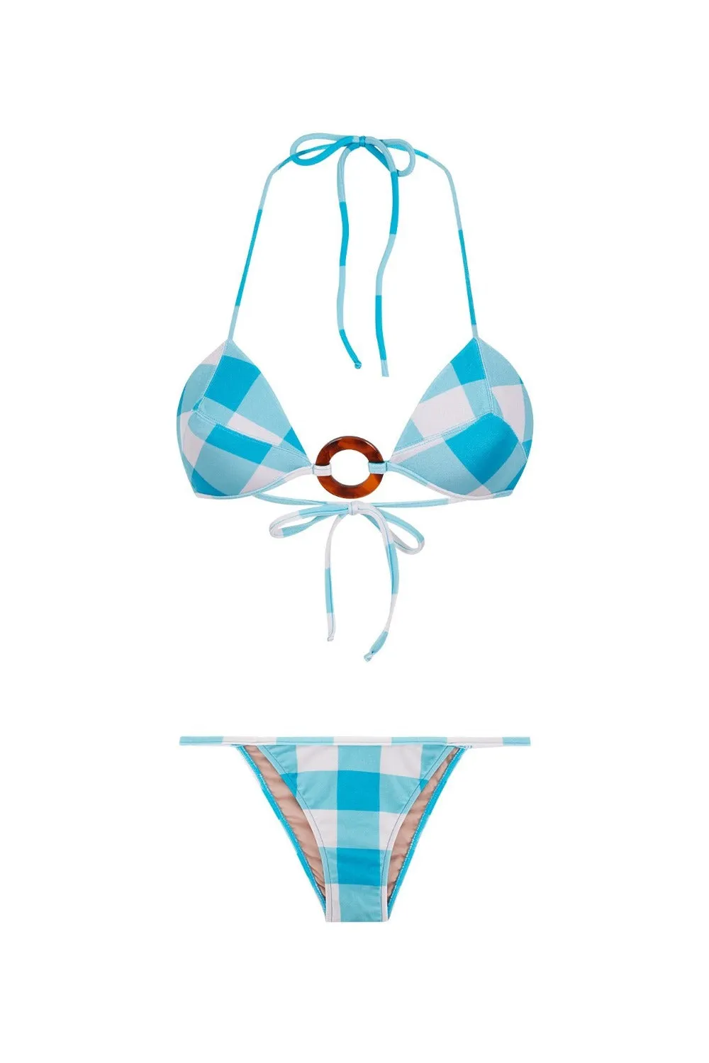 Vichy Structured Triangle Bikini with Hoop