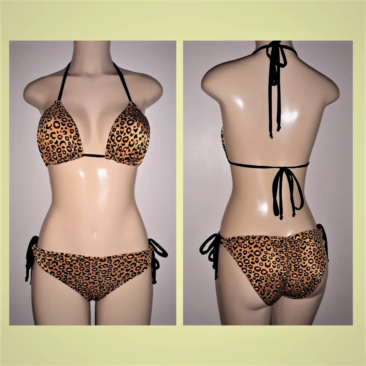 Women's triangle bikini top and Keyhole bikini bottom